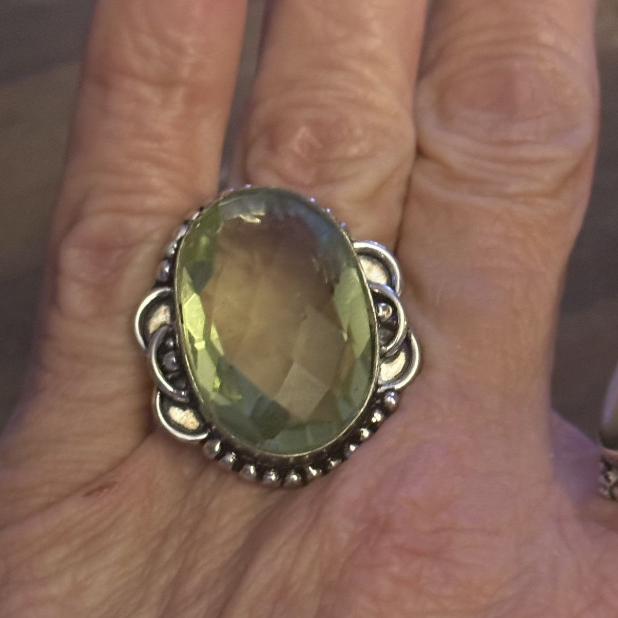Other 925 sterling silver large lemon quartz statement ring Size ONE SIZE - 4 Thumbnail