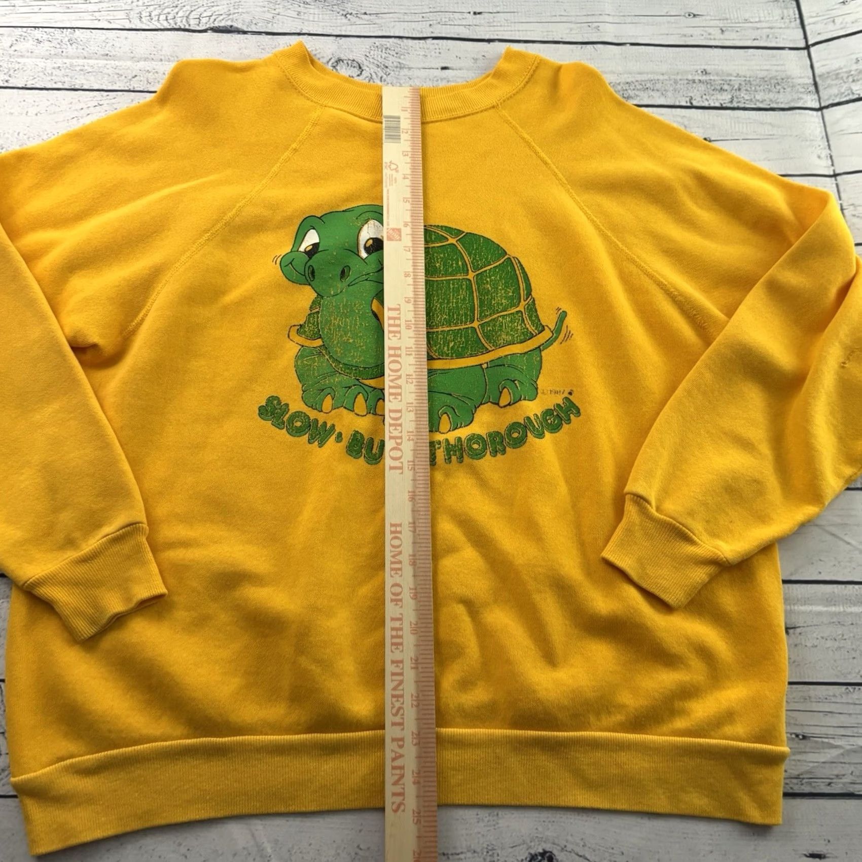Vintage Vintage Slow But Thorough Turtle Crewneck Sweatshirt Mens XL Gold Size US XL / EU 56 / 4 - 4 Thumbnail