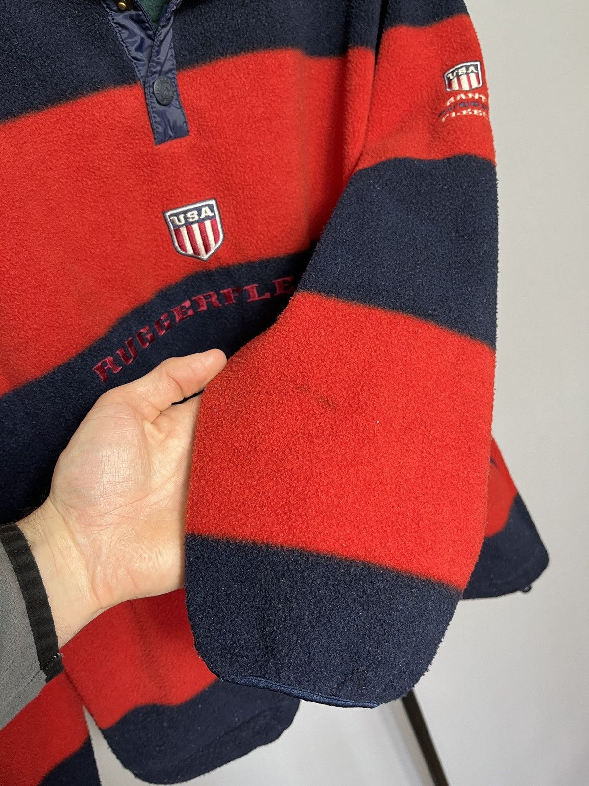 Gant × Vintage GANT RUGGER FLEECE USA Embroidery Logo Half Snap Oversize Size US M / EU 48-50 / 2 - 13 Thumbnail