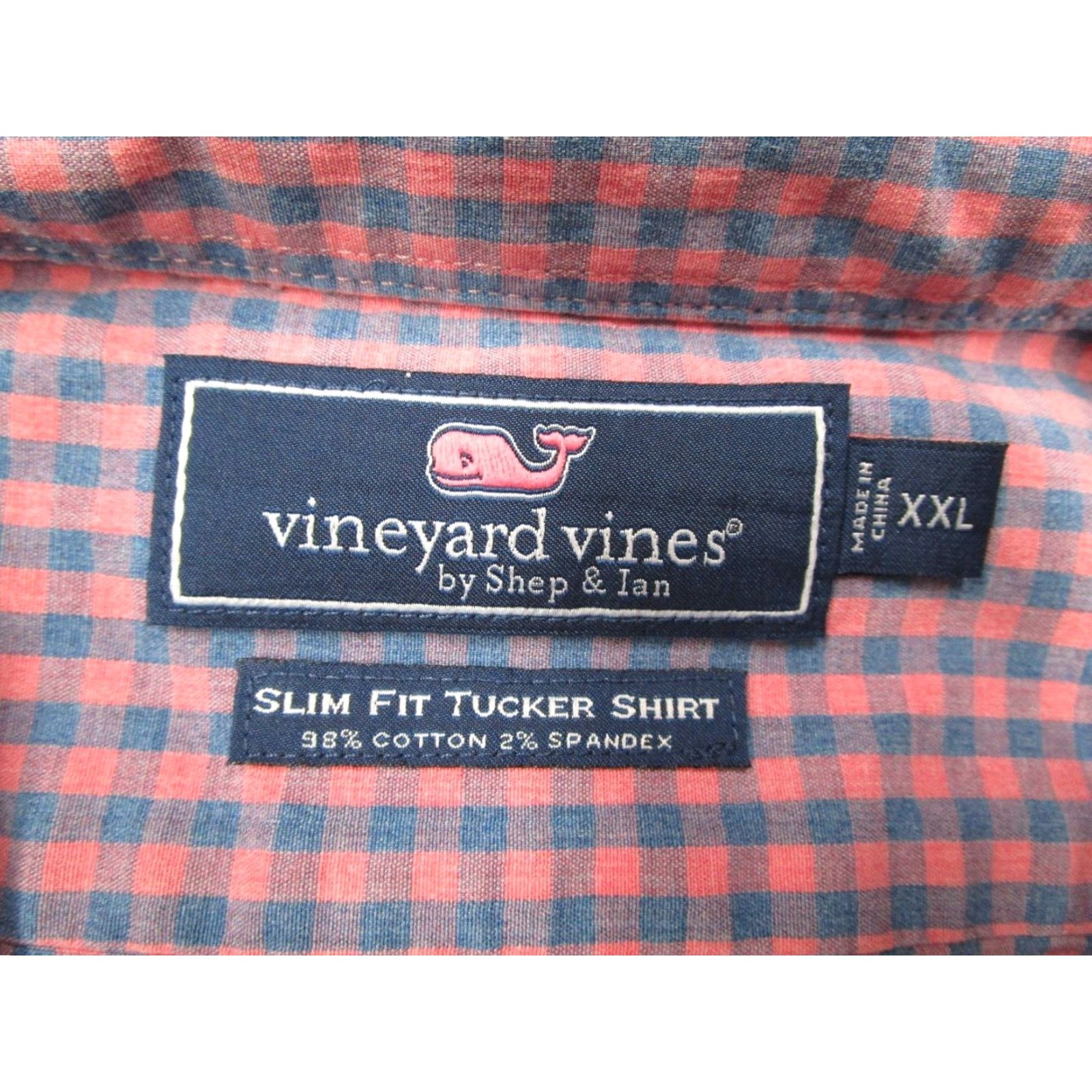 Vineyard Vines VINEYARD VINES Tucker Shirt Mens 2XL XXL Slim Fit Pink Check Button Up Whale Shirt Mens Slim Fit Pink Check Long Sleeve Button-Down Men Size US XXL / EU 58 / 5 - 3 Thumbnail