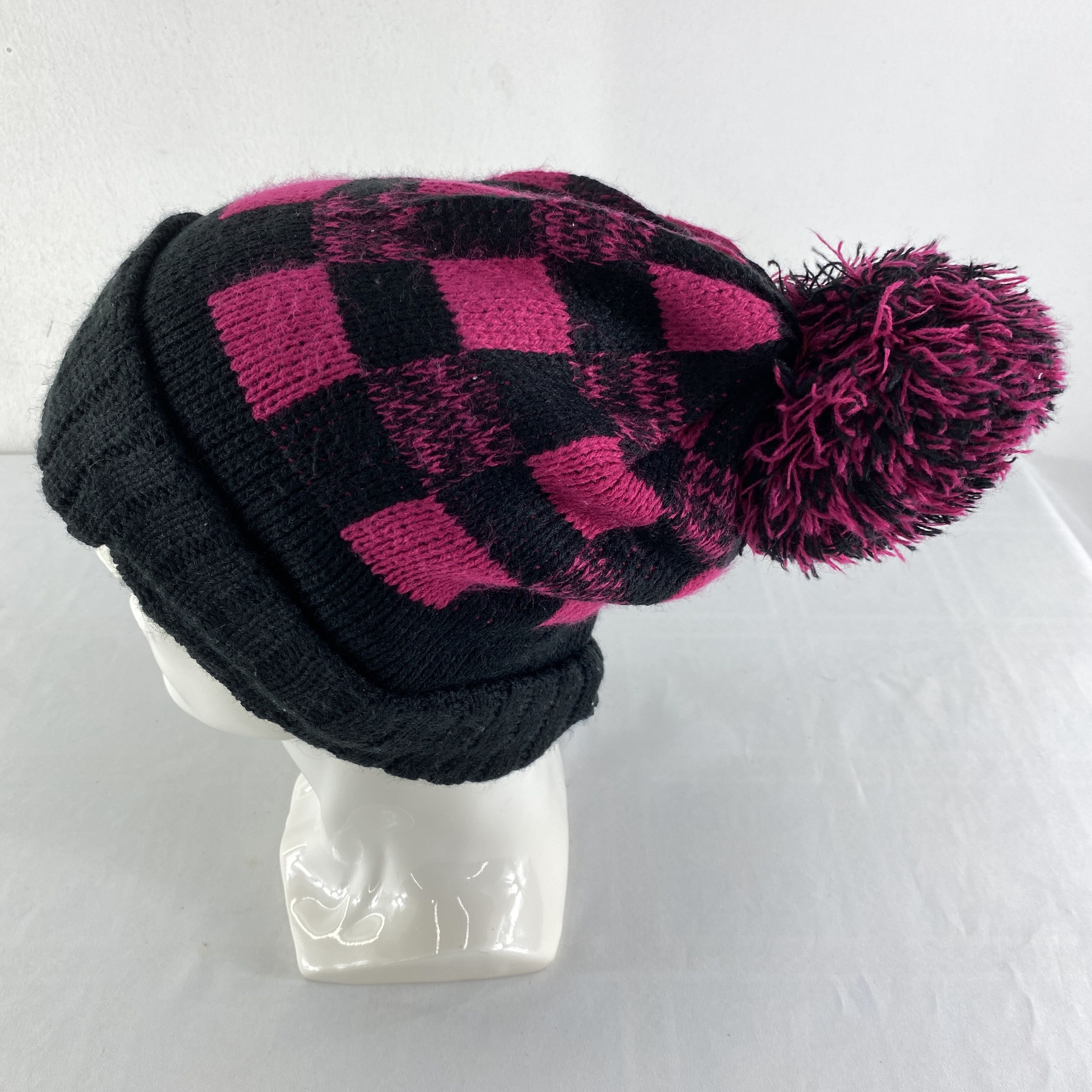 Japanese Brand Checkered Design Snow Cap Hat Beanie -BN628 Size ONE SIZE - 1 Thumbnail
