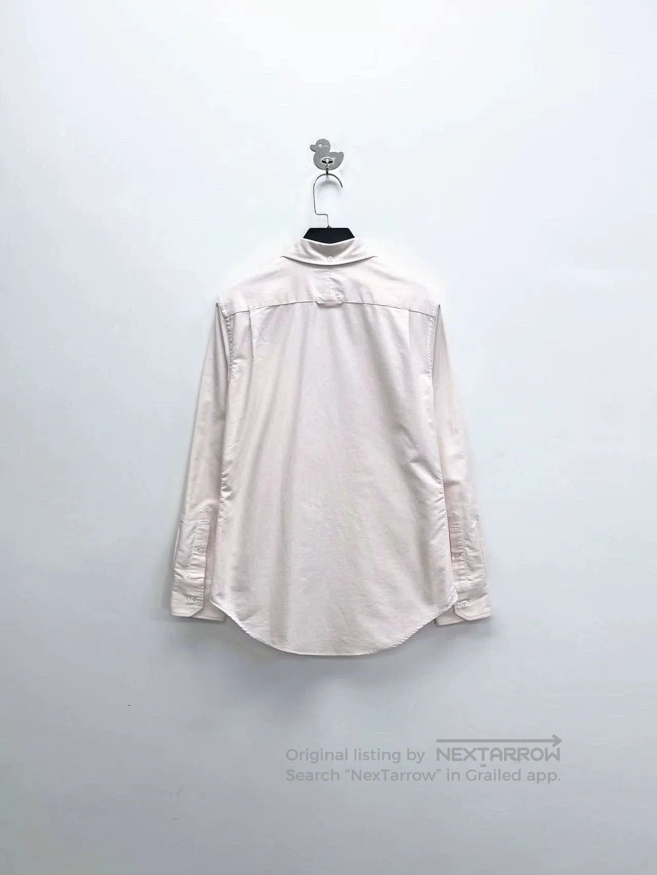 Thom Browne Light Pink Oxford Shirt with Striped Pocket. Size US S / EU 44-46 / 1 - 2 Thumbnail