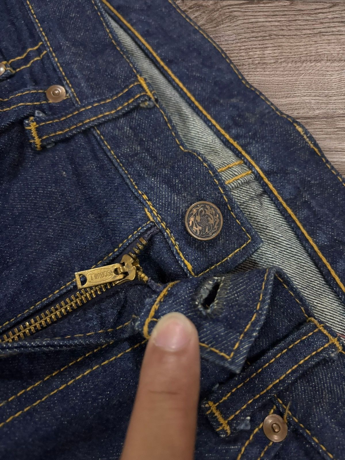 If Six Was Nine Y2k Calolud Flare Jeans 100% Cotton Raw Indigo Size US 36 / EU 52 - 6 Thumbnail