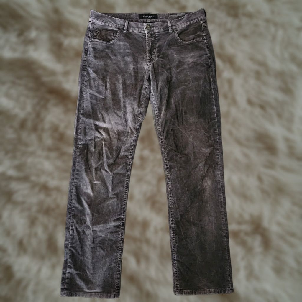 Vintage BALDESSARINI Jack Corduroy Pants Mens 38x34 Gray Regular Fit Flat Front Casual Jeans Size US 38 / EU 54 - 1 Thumbnail