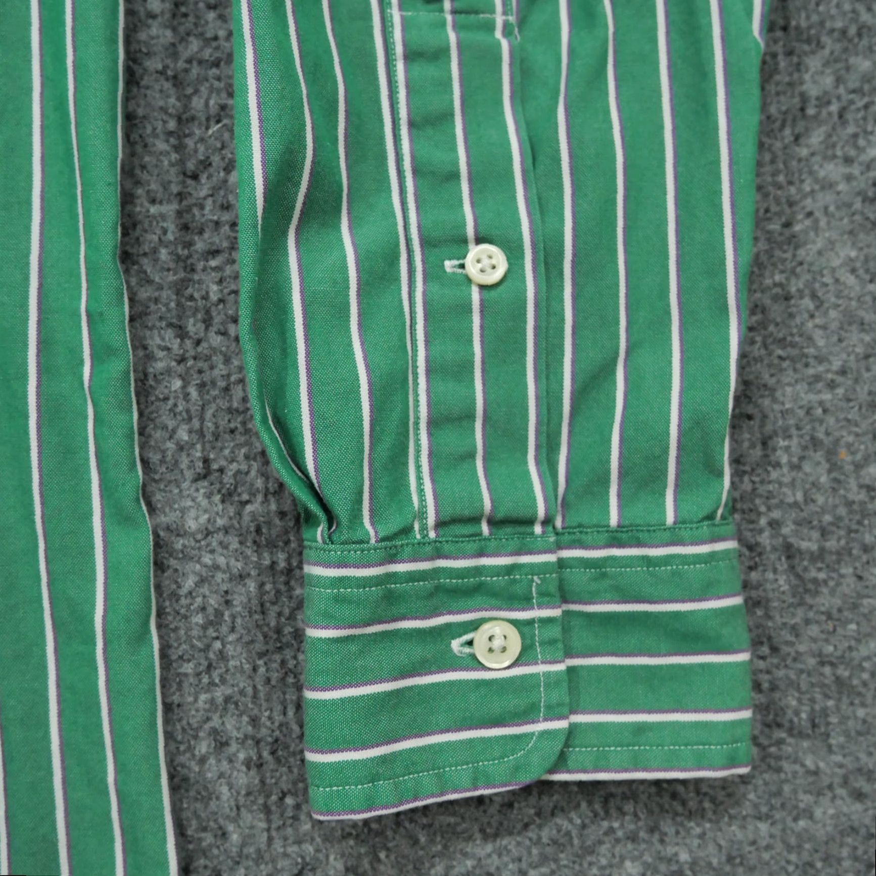 Polo Ralph Lauren Ralph Lauren Shirt Mens 16 34 Green Purple Striped Button Up Small Pony Size US L / EU 52-54 / 3 - 3 Thumbnail
