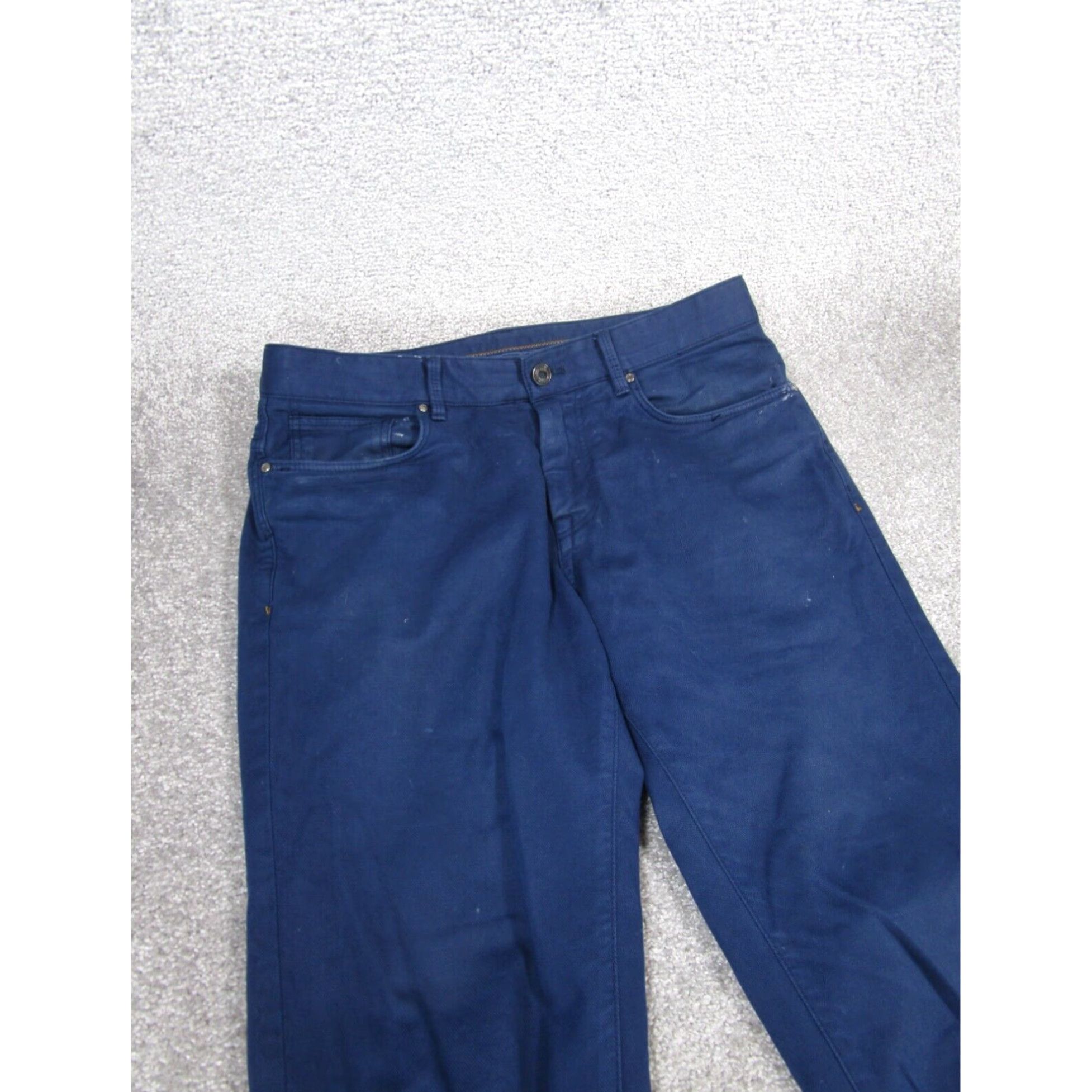 Zara Mens Zara Dark Blue Cotton Skinny Fit 30 Pants Size US 30 / EU 46 - 4 Thumbnail