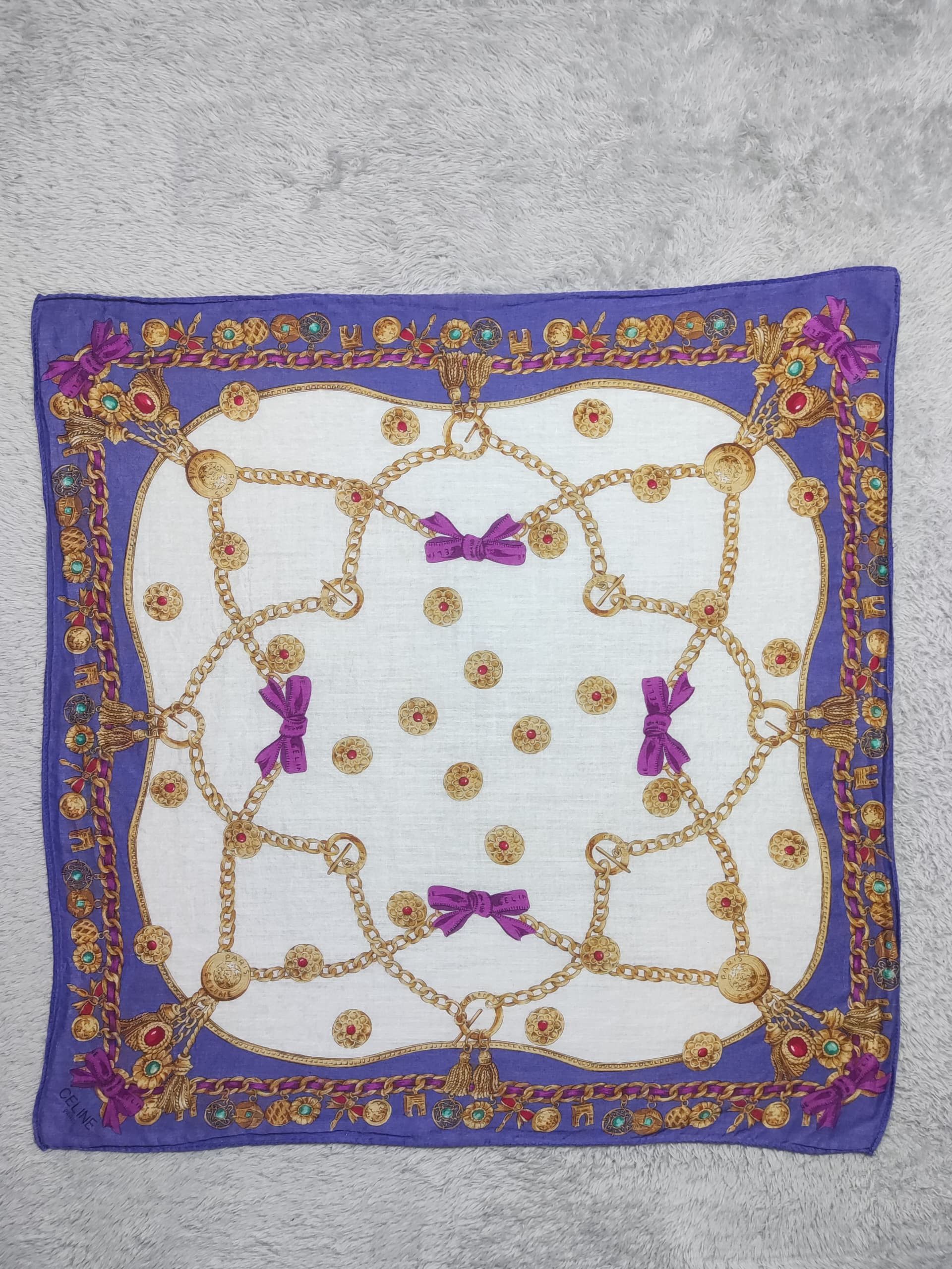 Celine Vintage CELINE Paris Handkerchief Luxury Designer -2 Set Size ONE SIZE - 4 Thumbnail