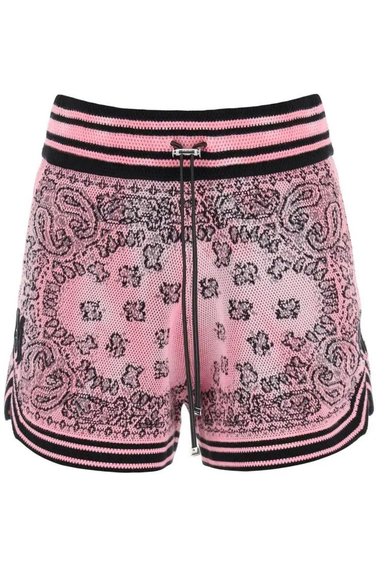 image of Amiri O1S22I1N0324 Knitted Shorts In Black/pink, Women's (Size 34)