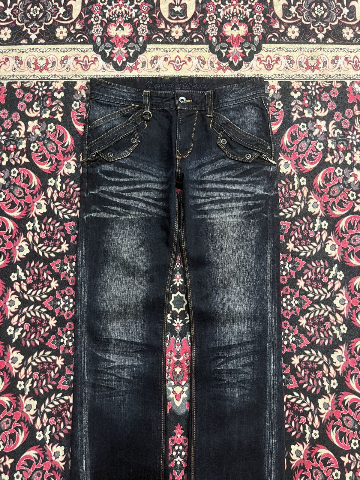 Tornado Mart Vintage Nicole Club For Men Dark Faded Washed Flare Jeans Size US 30 / EU 46 - 3 Thumbnail