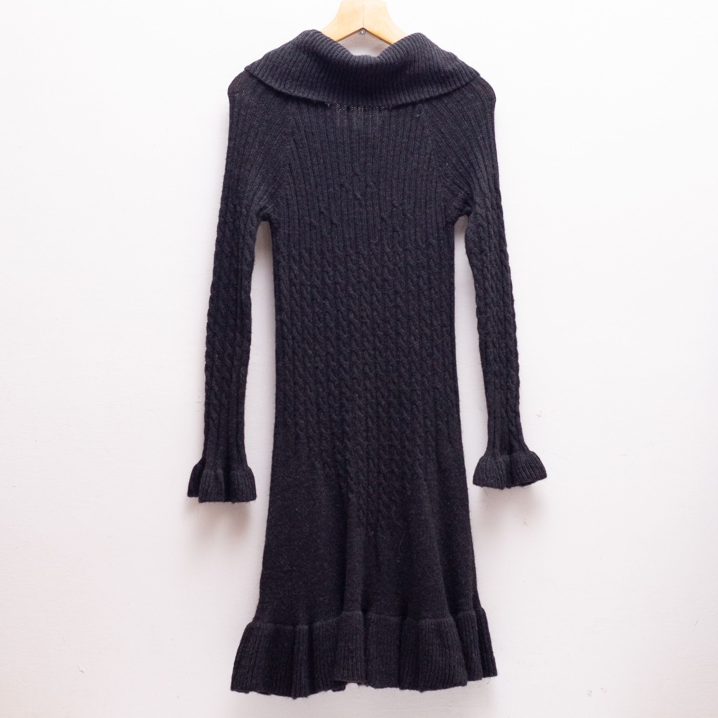 Other Wool Blend Off Shoulder Dress Warm Soft Wool Flower Detail Size S / US 4 / IT 40 - 7 Thumbnail