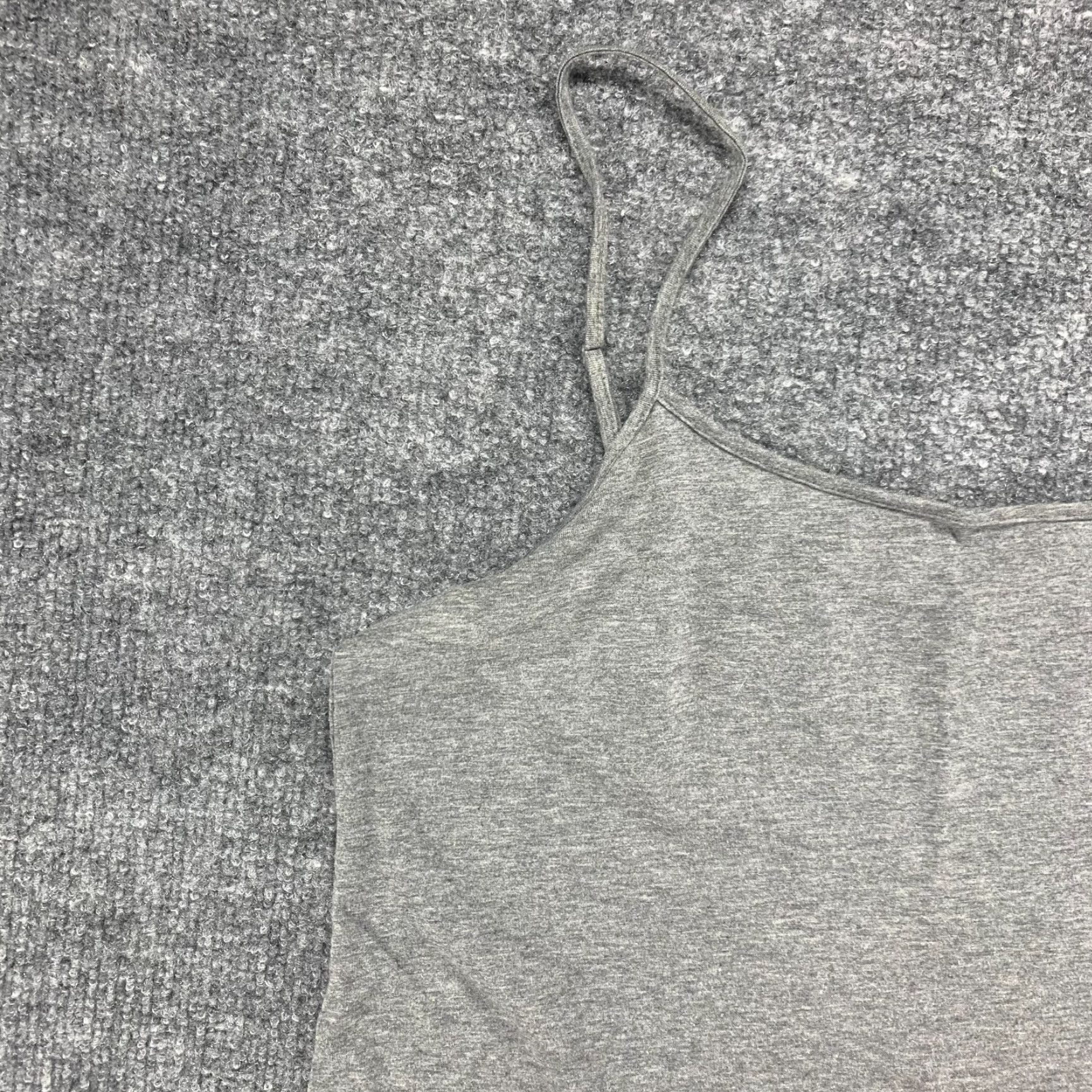 Loft Ann Taylor Loft Womens Gray Square Neck Stretch Spaghetti Strap Tank Top, Large Size L / US 10 / IT 46 - 5 Thumbnail