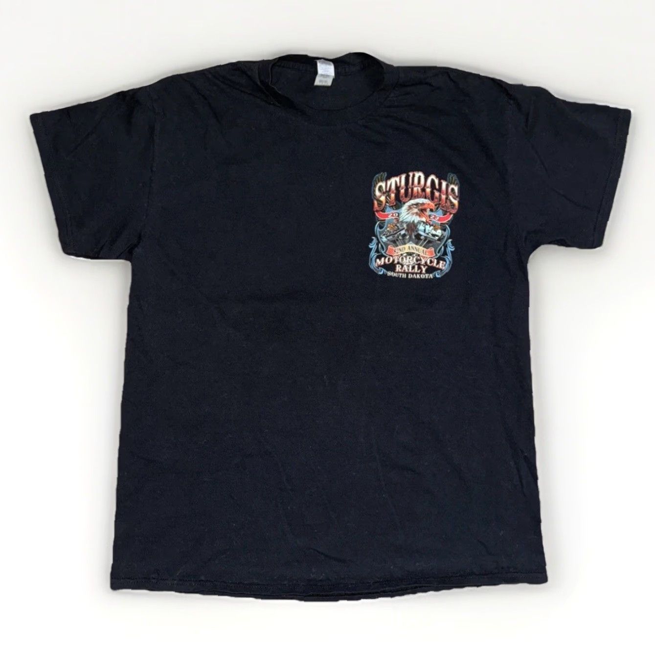 Vintage Sturgis T-Shirt Black Large 20x26 Men Crew Neck Short Sleeve Graphic Print Biker Motorcycle Rally 82nd Annual South Dakota Size US L / EU 52-54 / 3 - 3 Thumbnail