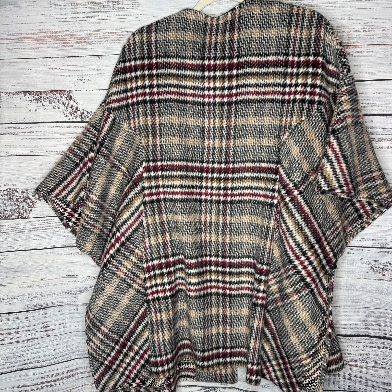 Eva Franco Eva Franco Plaid Wool Blend Kimono Coat Wrap Jacket XS/S Size S / US 4 / IT 40 - 5 Thumbnail