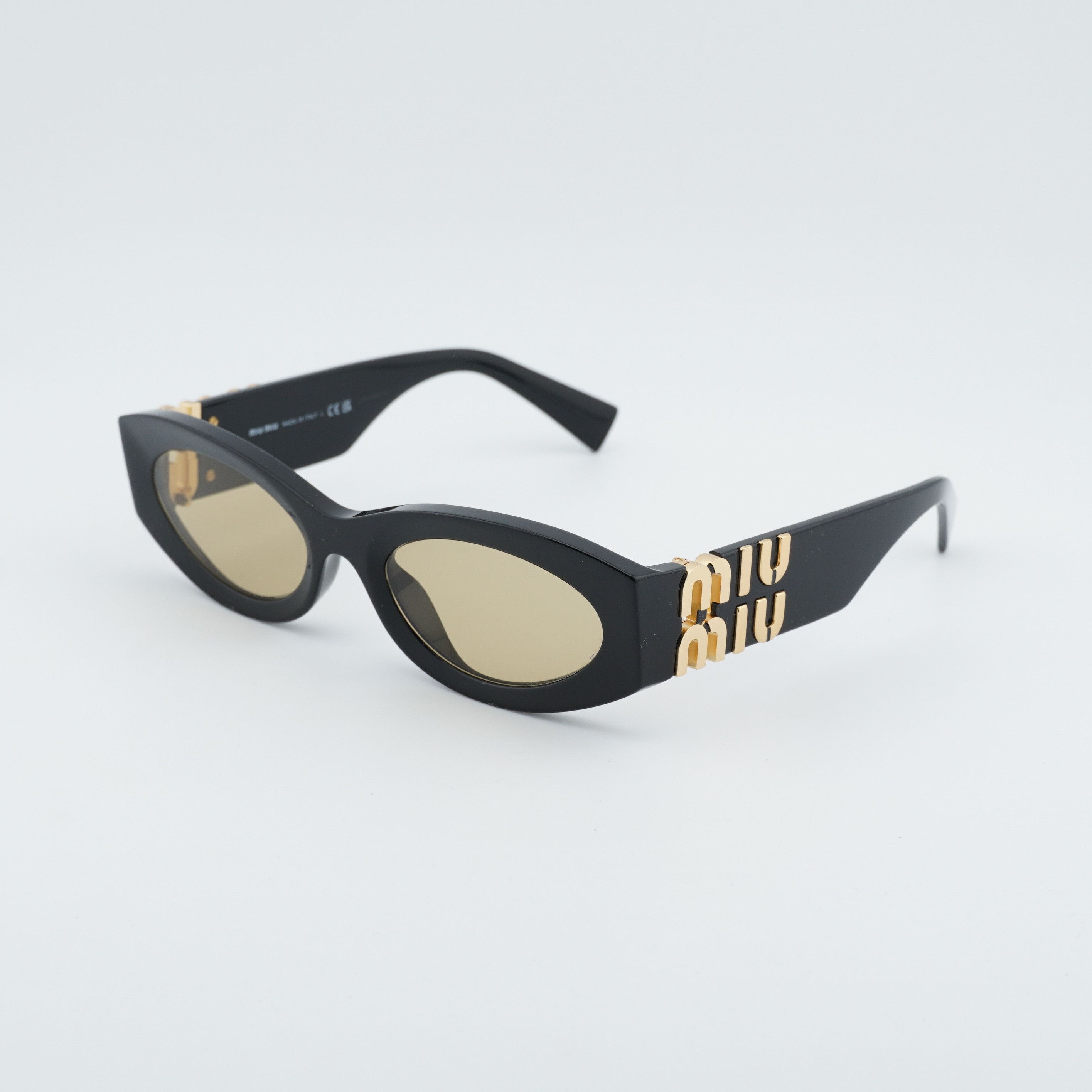 Miu Miu Miu Miu MU11WS 16K10R Women Sunglasses Black Oval Frame Size ONE SIZE - 1 Thumbnail