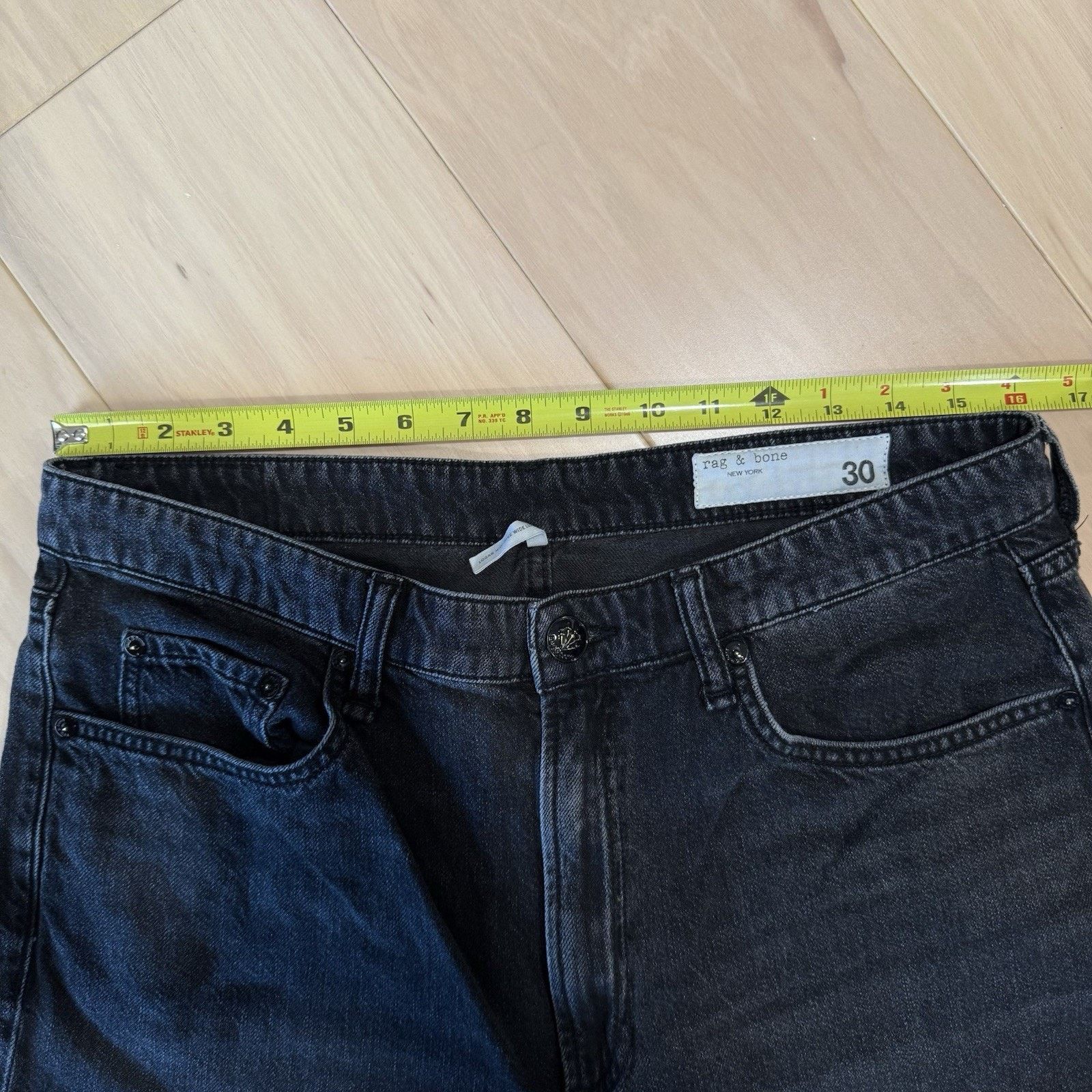 Rag & Bone Rag & Bone Logan Wide Leg Jeans Women's 32 Black Mid Rise Size 32" / US 10 / IT 46 - 7 Thumbnail