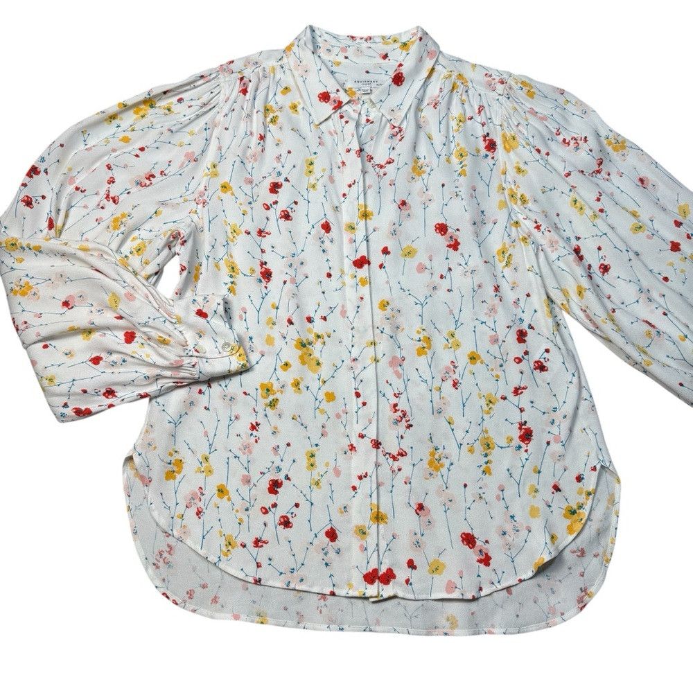Equipment NWT New $295 Equipment Marcilly Floral Long Sleeve Shirt Bl Size XL / US 12-14 / IT 48-50 - 4 Thumbnail