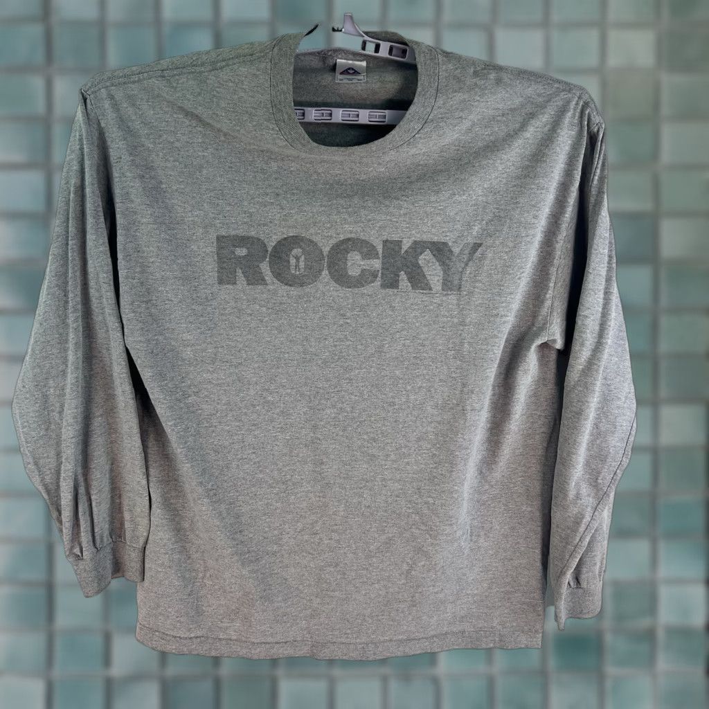 Vintage ROCKY Long Sleeve Graphic T-Shirt Mens XL Gray 2006 90s Movie Logo Crew Neck Cotton Alstyle 1301 Chest 50 in Regular Fit Kidd? Size US XL / EU 56 / 4 - 1 Thumbnail