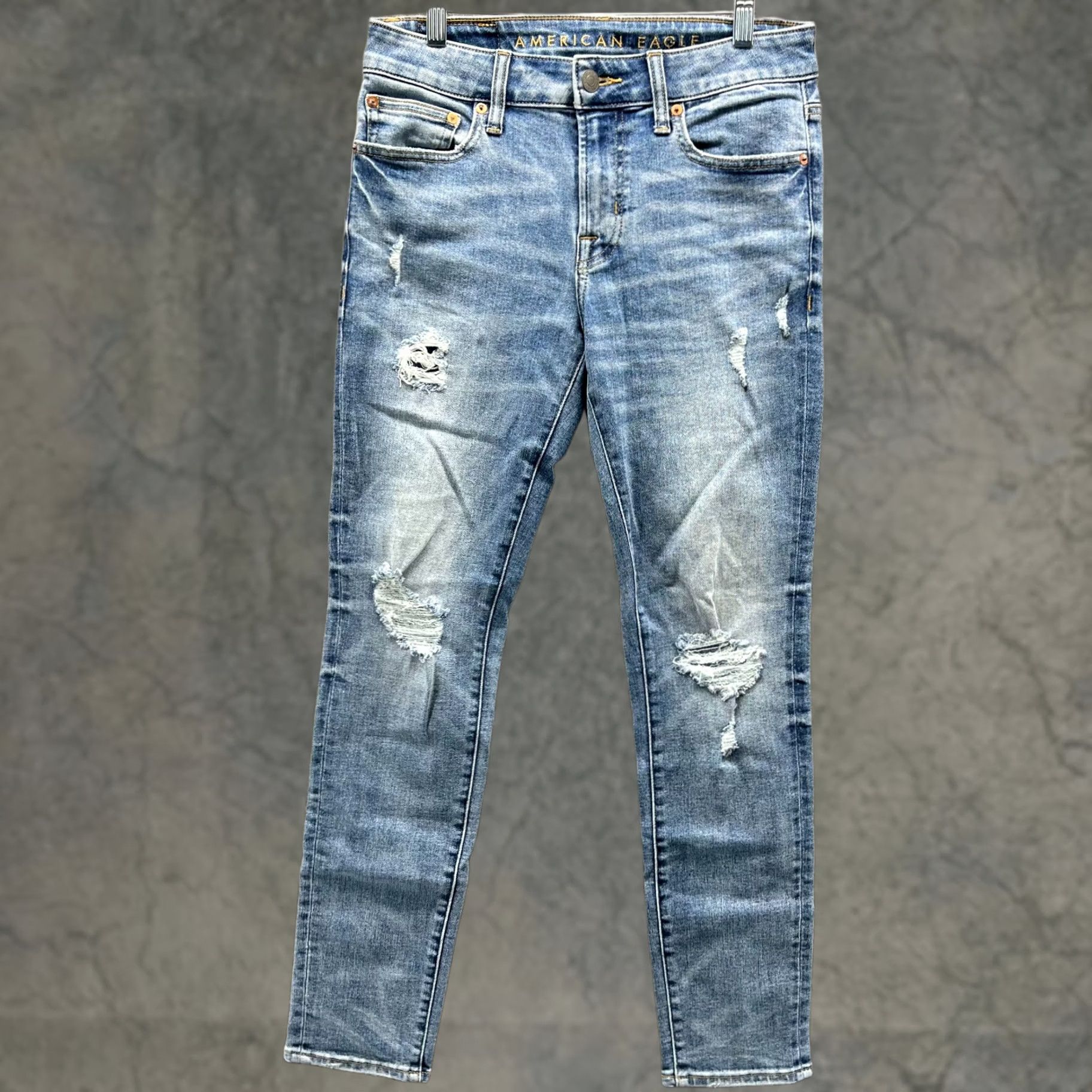 American Eagle Outfitters American Eagle Outfitters Jeans Mens 30x30 Blue Denim Slim Distressed Regular Inseam 30 Size US 30 / EU 46 - 1 Thumbnail