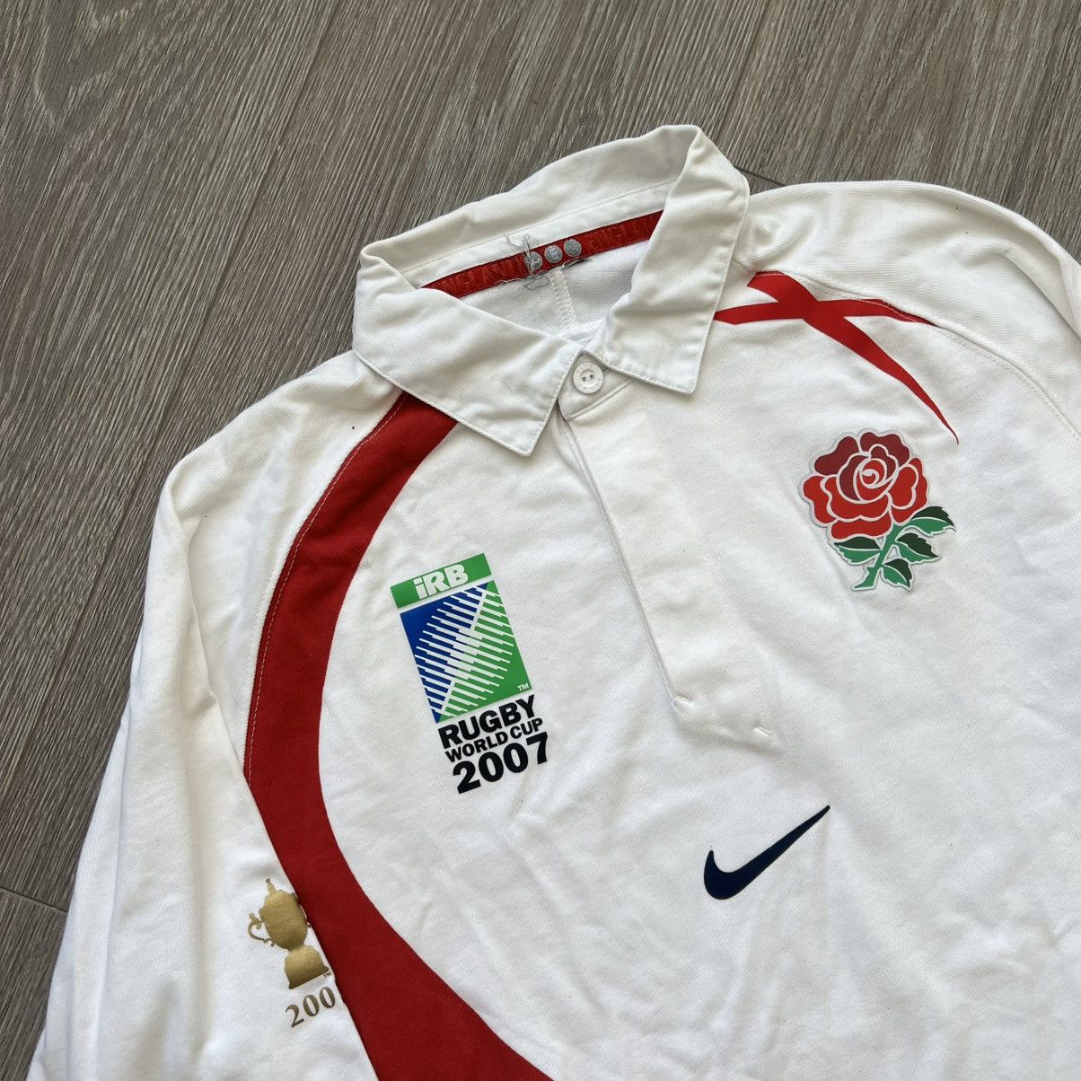 Nike Vintage Nike England Rugby World Cup Long Sleeve Jersey Size US XL / EU 56 / 4 - 4 Thumbnail