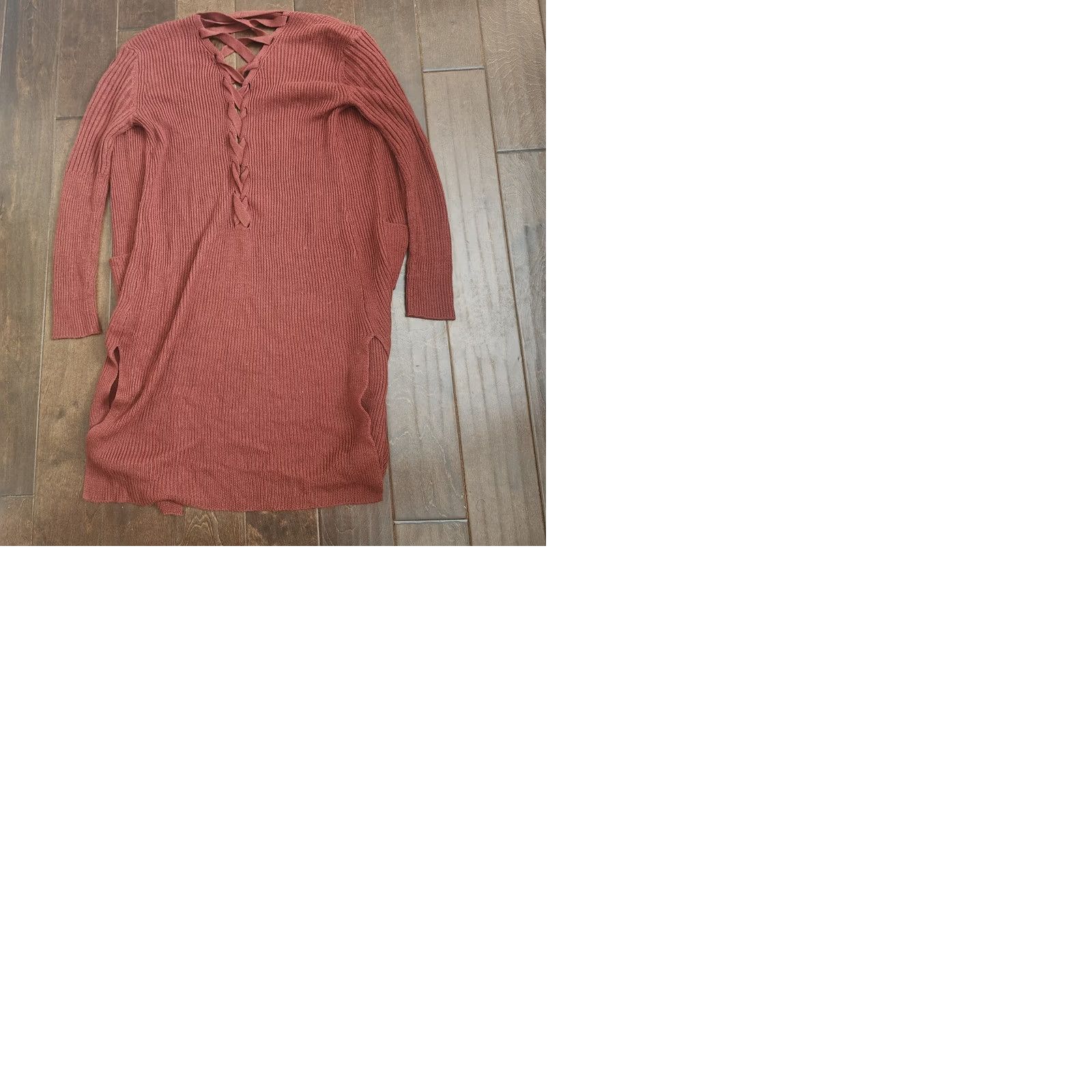 Vintage No Boundaries Cardigan Sweater Pocket Red Small 3-5 Womens Long Sleeve Regular" Size XS / US 0-2 / IT 36-38 - 10 Thumbnail