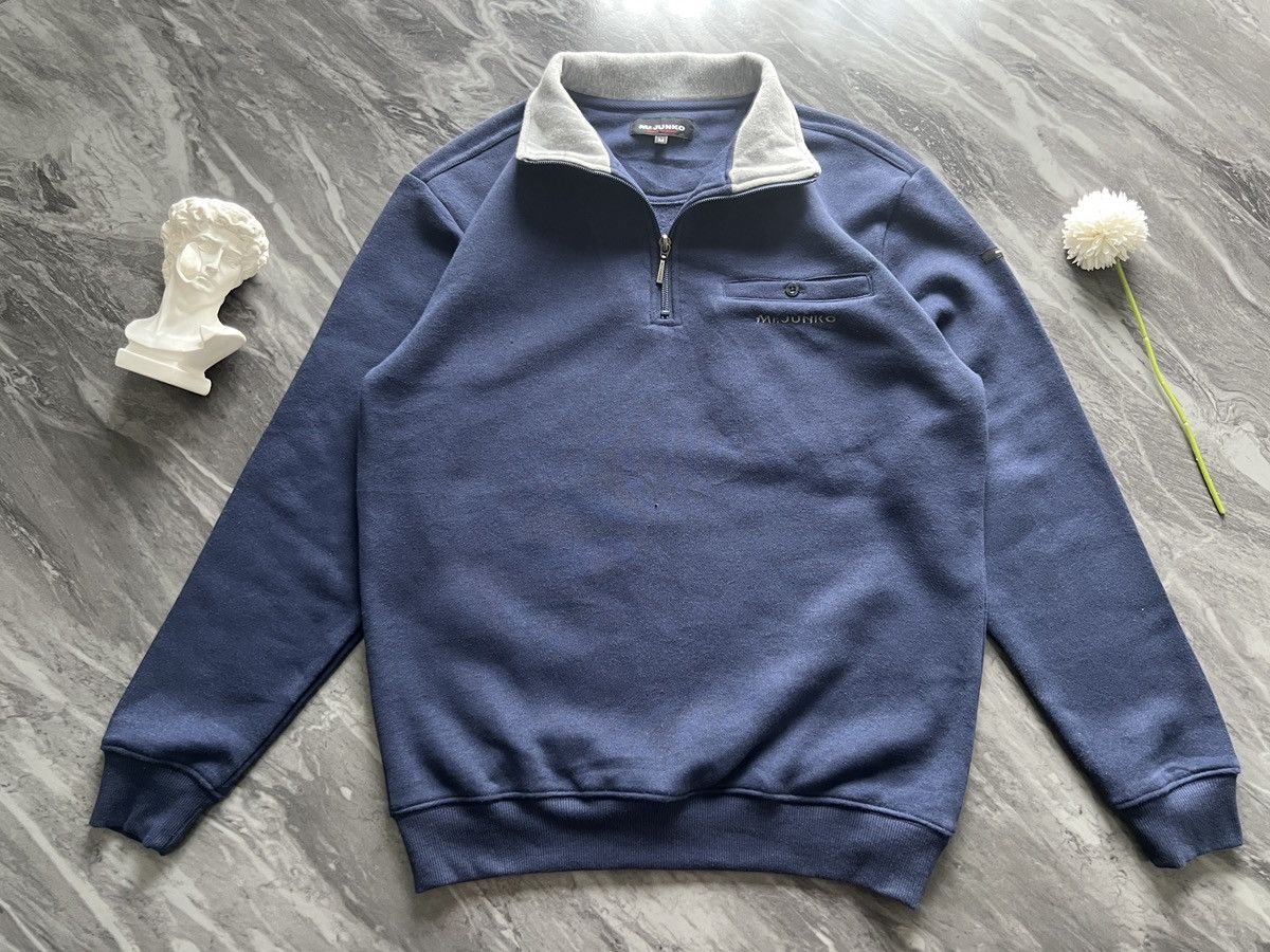 Mr.JUNKO : Sweater Half Zipper Soft Fabric