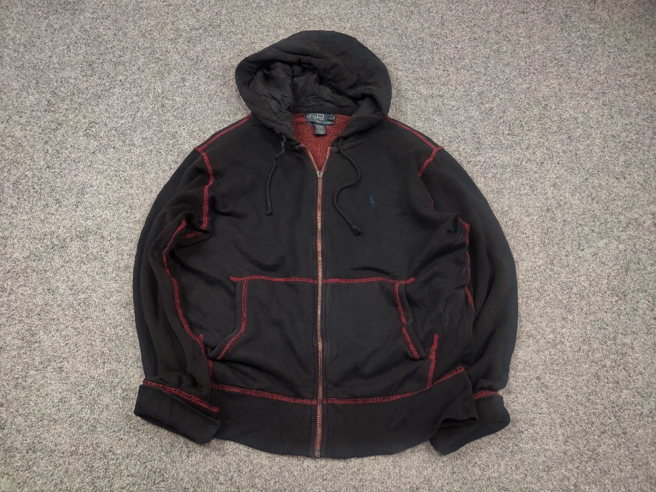 Polo Ralph Lauren Rare Vintage 90's Polo Ralph Lauren Faded Zip Hoodie Y2K Size US S / EU 44-46 / 1 - 3 Thumbnail
