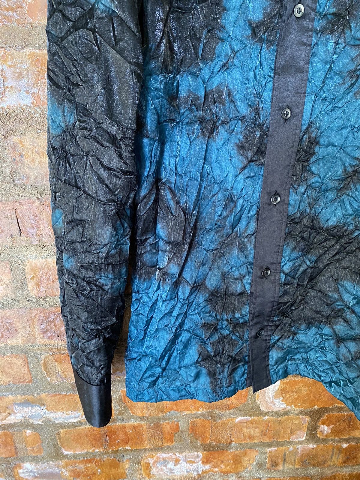 14th Addiction × 5351 POUR LES HOMMES × Japanese Brand 1990s Marble wrinkle vampire shirt Size US M / EU 48-50 / 2 - 7 Thumbnail