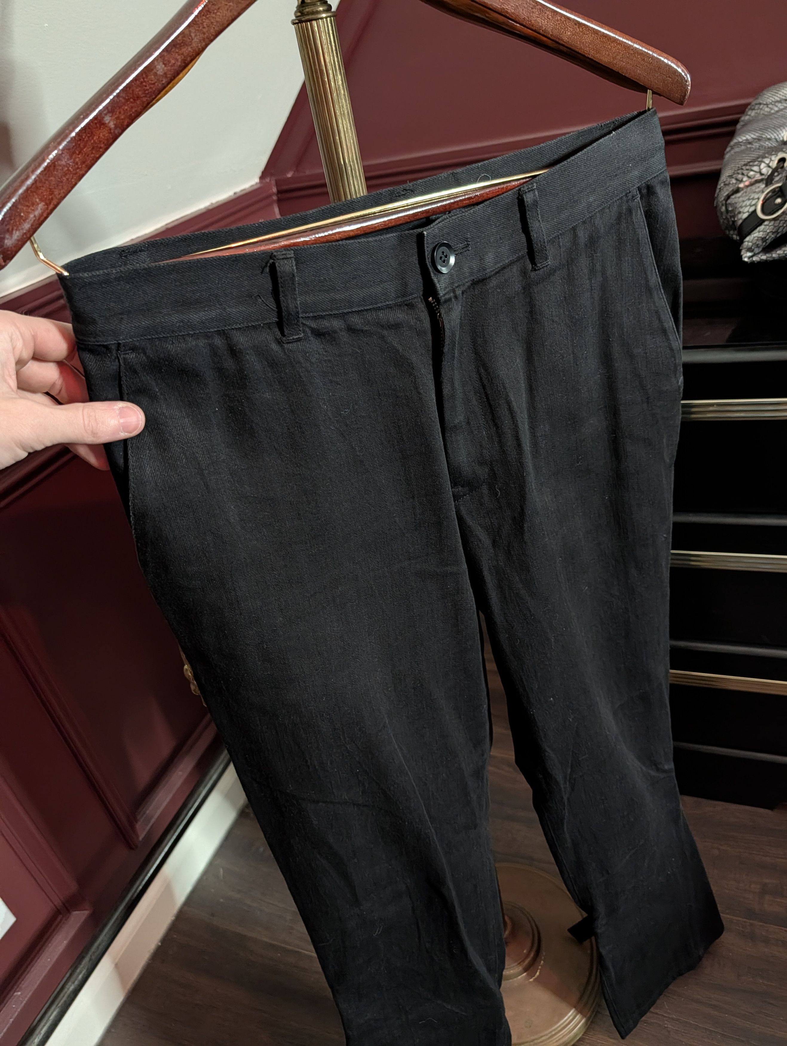 Yohji Yamamoto Vintage Noir+ Black Flared Bondage Jeans Japan Sz2 Size US 30 / EU 46 - 2 Thumbnail