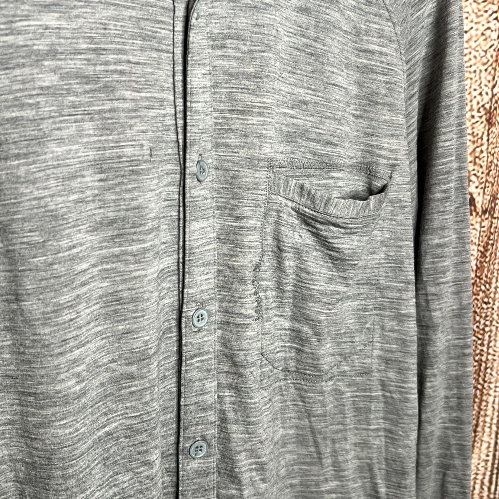 Vintage ibex Men's Shirt Heather Gray 100% Merino Wool Button Up Long Sleeve USA Size L Size US L / EU 52-54 / 3 - 2 Thumbnail