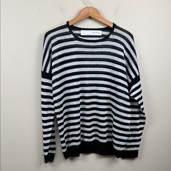 Isabel Benenato Isabel Benenato Monochrome Striped flax Crewneck Sweater XL Size US XL / EU 56 / 4 - 2 Thumbnail