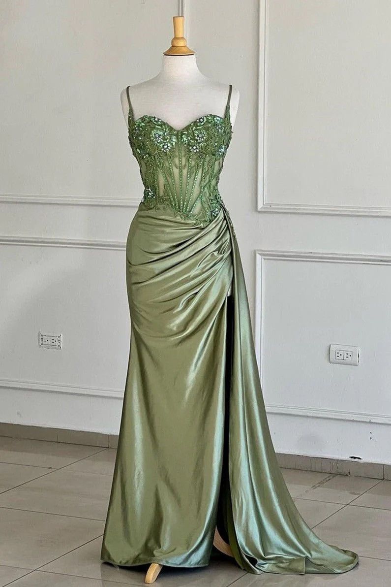 Designer × Other Sage Green Prom Dress Size M / US 6-8 / IT 42-44 - 1 Thumbnail