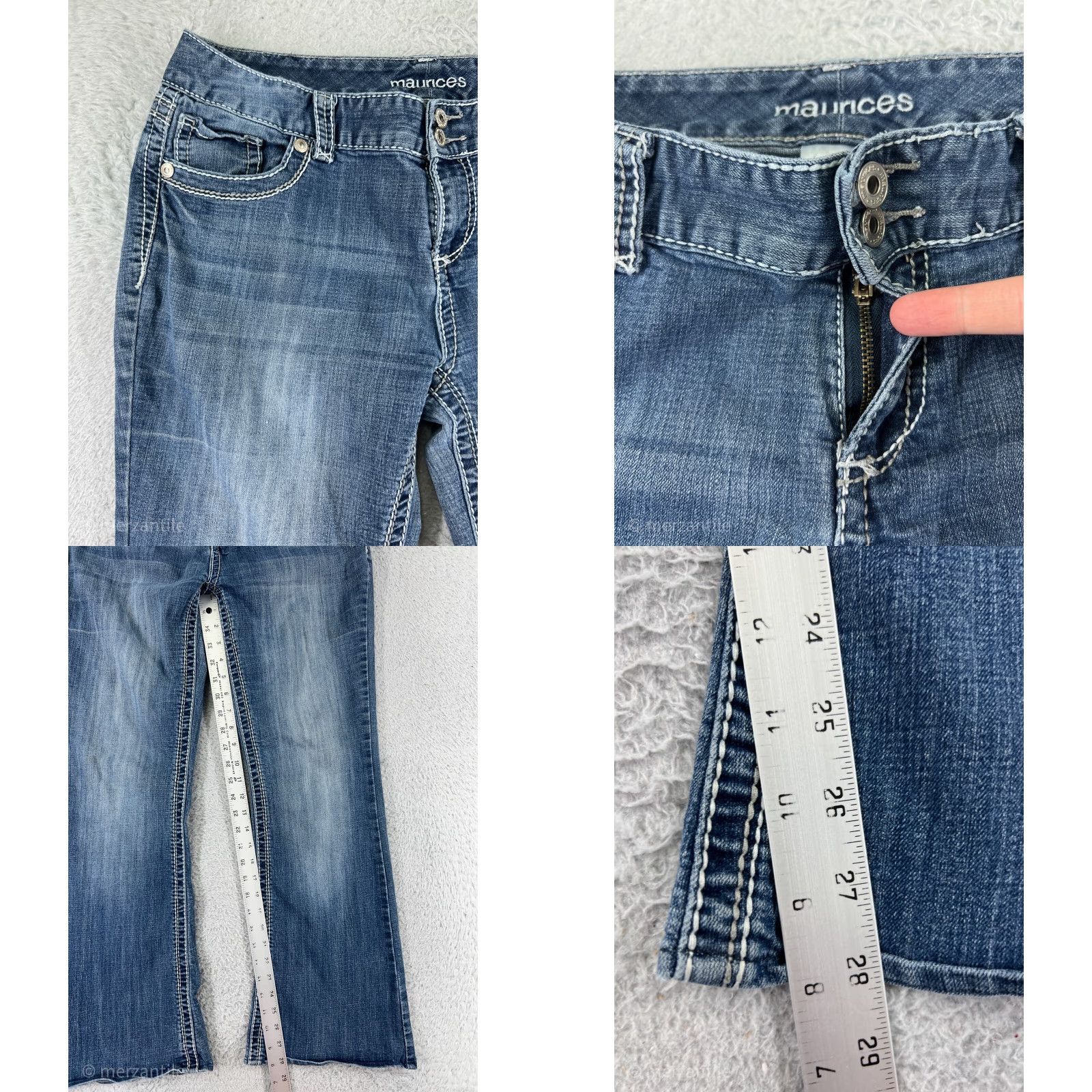 Vintage Maurices Denim Jeans Boots Bootcut 11 Blue Cotton Western Embroidered Womens Regular Size 30 Inseam 28 Moody Rise Low 6.5-8.5in Vintage No Size 32" / US 10 / IT 46 - 8 Thumbnail
