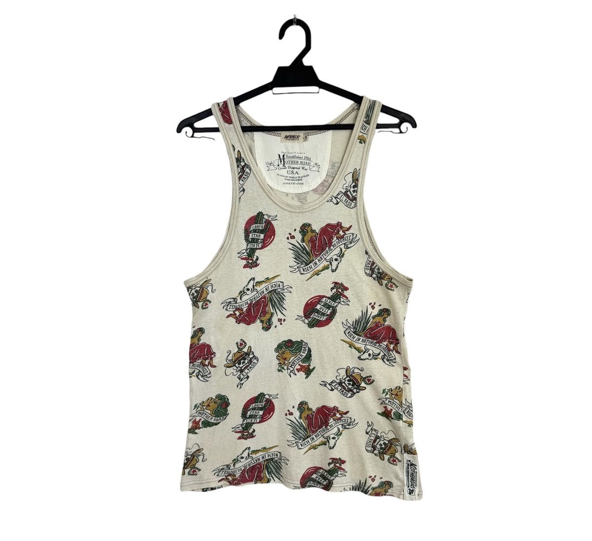 Avirex × Vintage Avirex Mother Road All Over Print Sleeveless Tank Top Size US M / EU 48-50 / 2 - 1 Thumbnail
