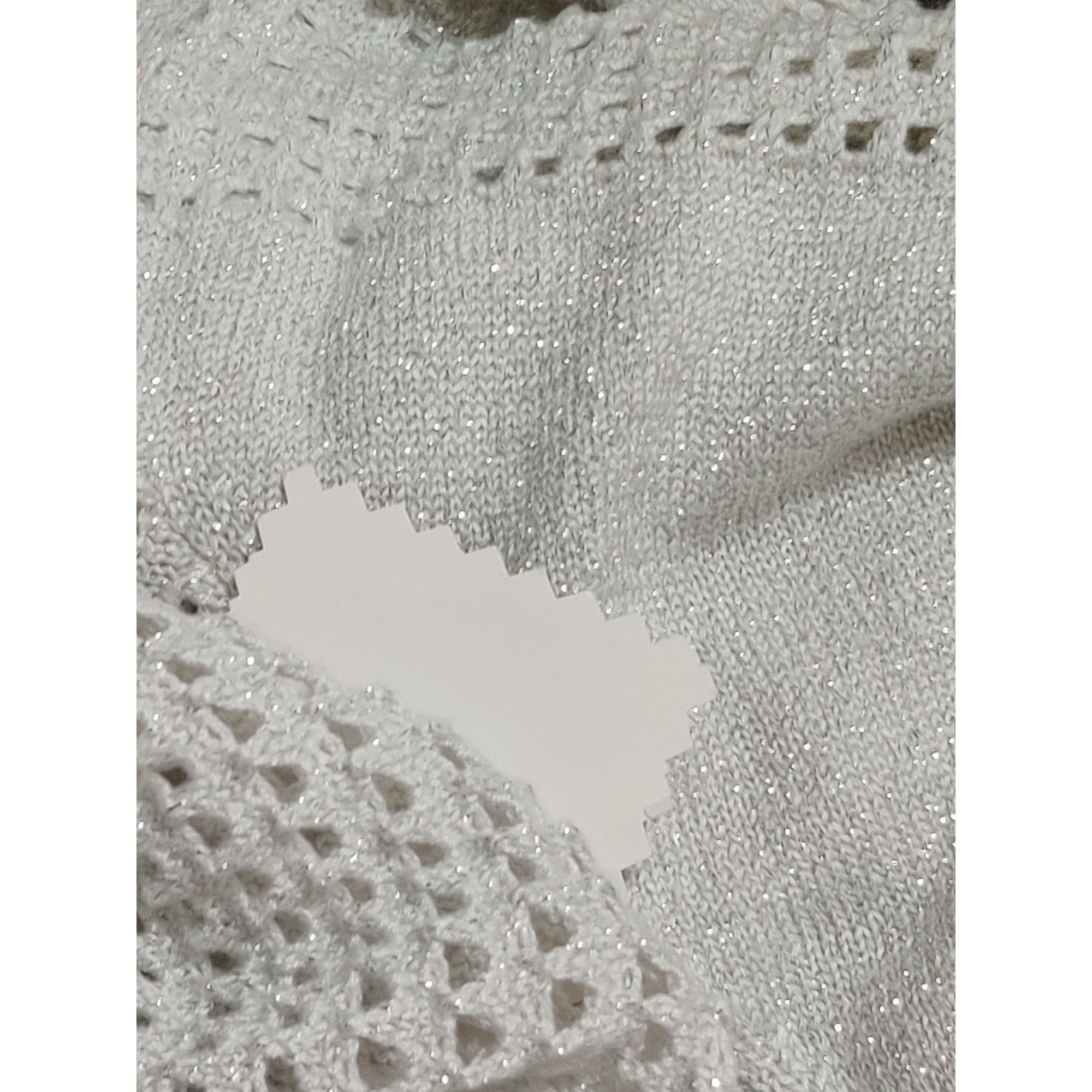 Express Express S Womens Sweater Silver Metallic Open Knit Pullover Size S / US 4 / IT 40 - 6 Thumbnail