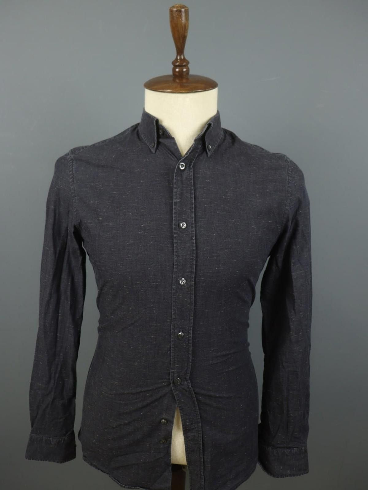 J.Lindeberg J.Lindeberg Black Cotton Collared Slim Fit Shirt Size S Size US S / EU 44-46 / 1 - 1 Thumbnail