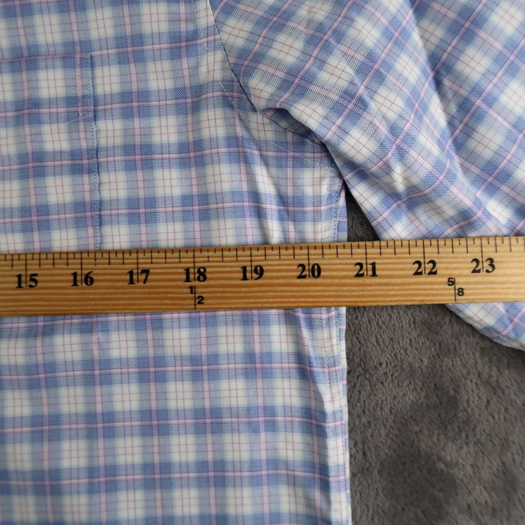 Pinko Twillory Shirt Men M Plaid Pink Blue Twill Stretch Button Up Long Sleeve Casual Travel Untuckable Regular Fit White? Size US M / EU 48-50 / 2 - 5 Thumbnail