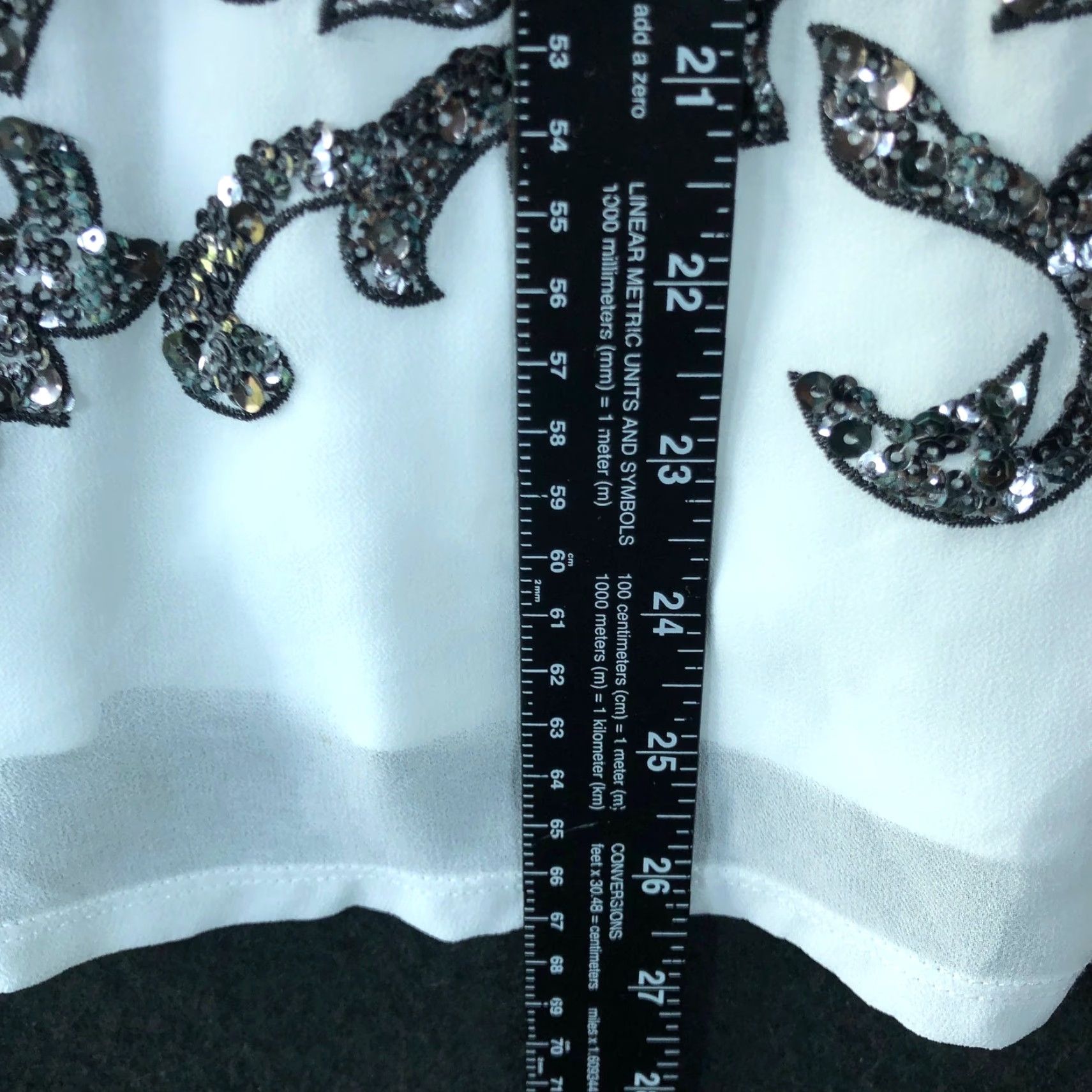 Express Express Womens Tank White Embroider Sequin Scoop Neck Lined Small Size S / US 4 / IT 40 - 7 Thumbnail