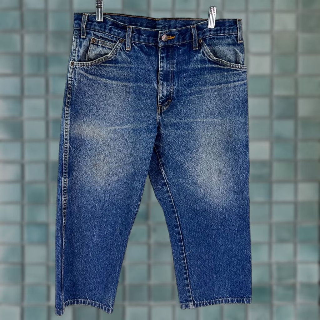 Dickies VINTAGE Dickies Jeans Mens 34x29 Cropped Relaxed Fit Denim Blue 80s 90s Workwear 5-Pocket Midwest Brand Mens Size US 34 / EU 50 - 1 Thumbnail