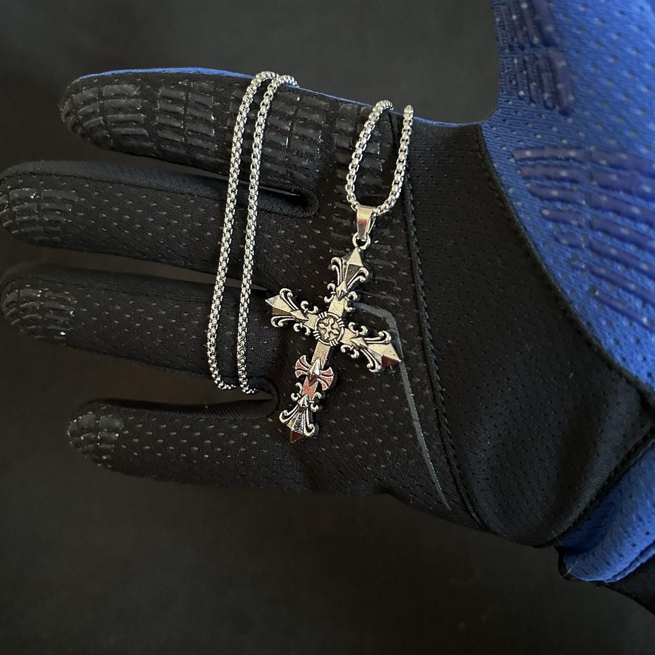 Japanese Brand × Vintage Y2K 2000s Silver Punk Skater Cross-chain Size ONE SIZE - 4 Thumbnail
