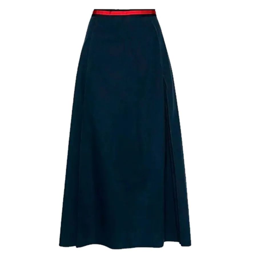 Gucci o1la5ras0526 Cotton Poplin Skirt With Web in Blue Size 26" / US 2 / IT 38 - 1 Thumbnail