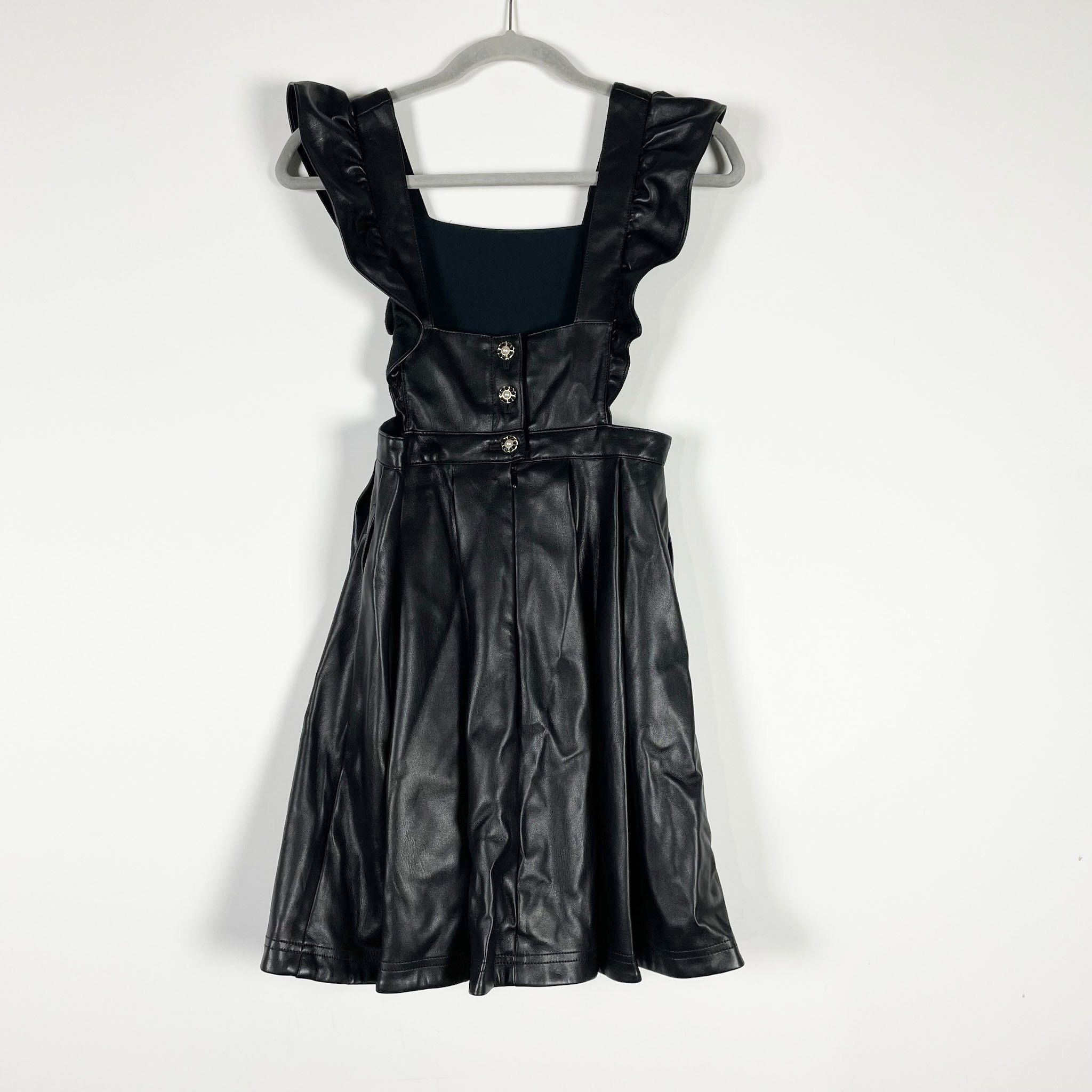 Anthropologie Maeve Anthropologie Faux Vegan Leather Pinafore Size XS / US 0-2 / IT 36-38 - 4 Thumbnail