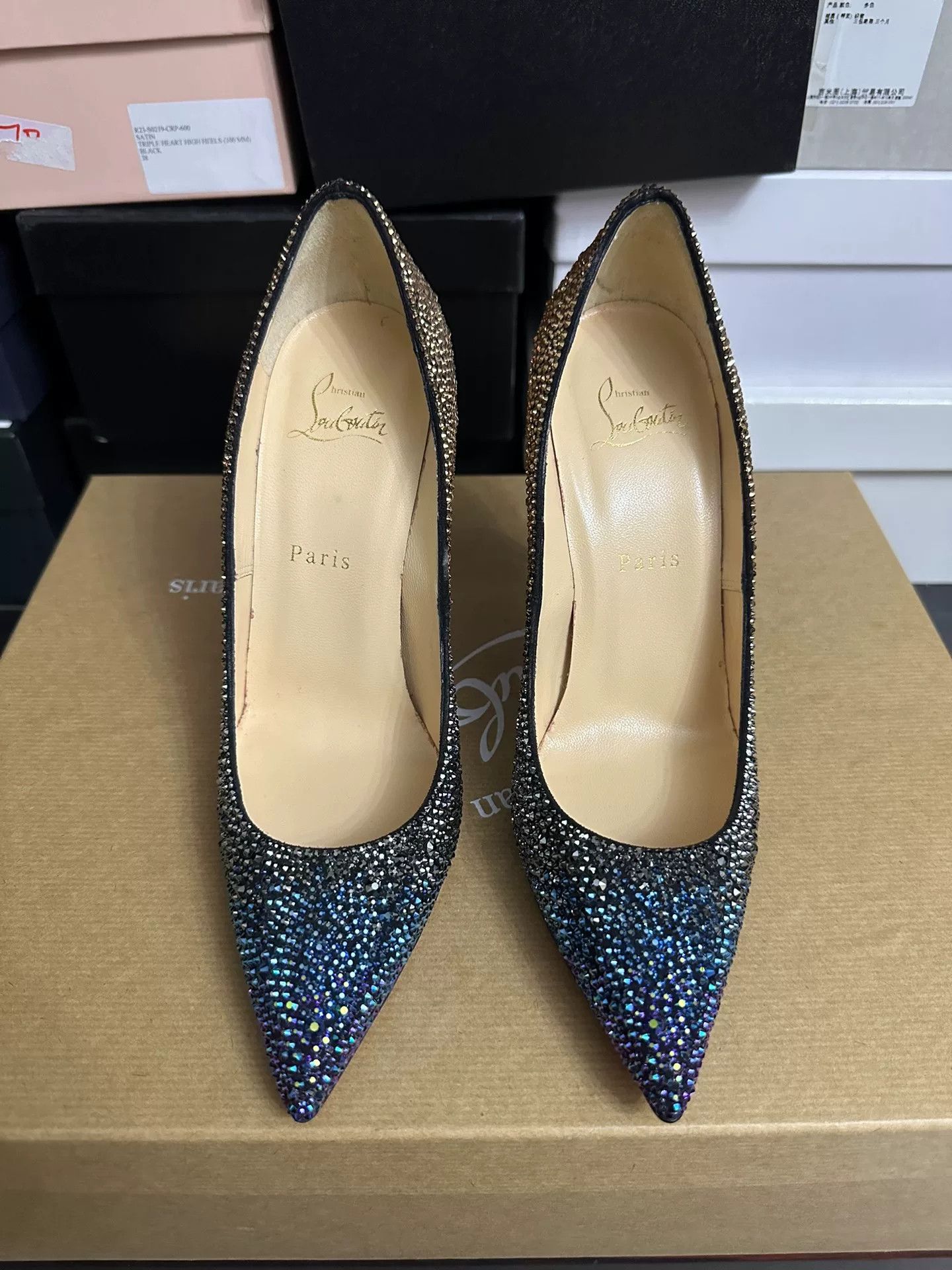 Christian Louboutin Christian Louboutin Crystal Gradient Shoes Size US 7 / IT 37 - 1 Thumbnail