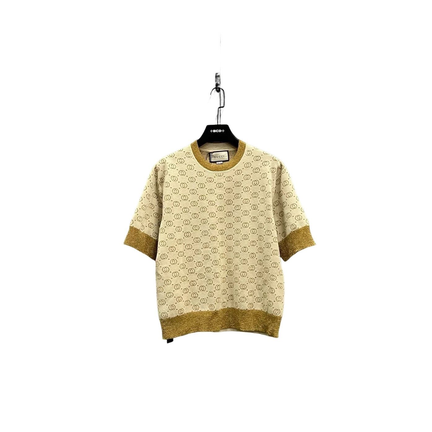 Gucci Gucci Metallic GG Knit Short Sleeve Sweater Size S Size US S / EU 44-46 / 1 - 1 Thumbnail