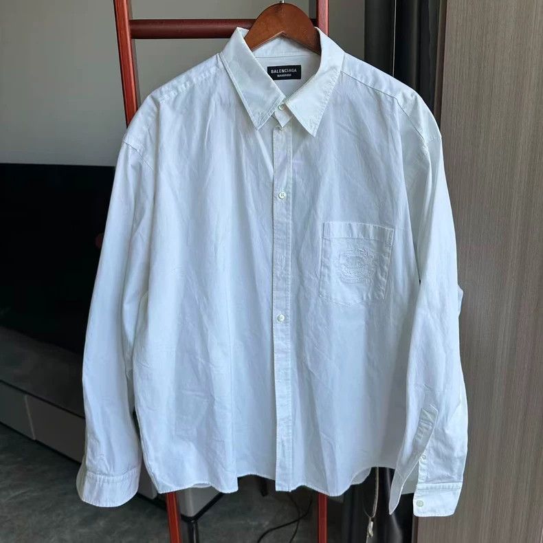 Balenciaga Balenciaga White Wheat Embroidery Shirt - dmc Size US M / EU 48-50 / 2 - 1 Thumbnail