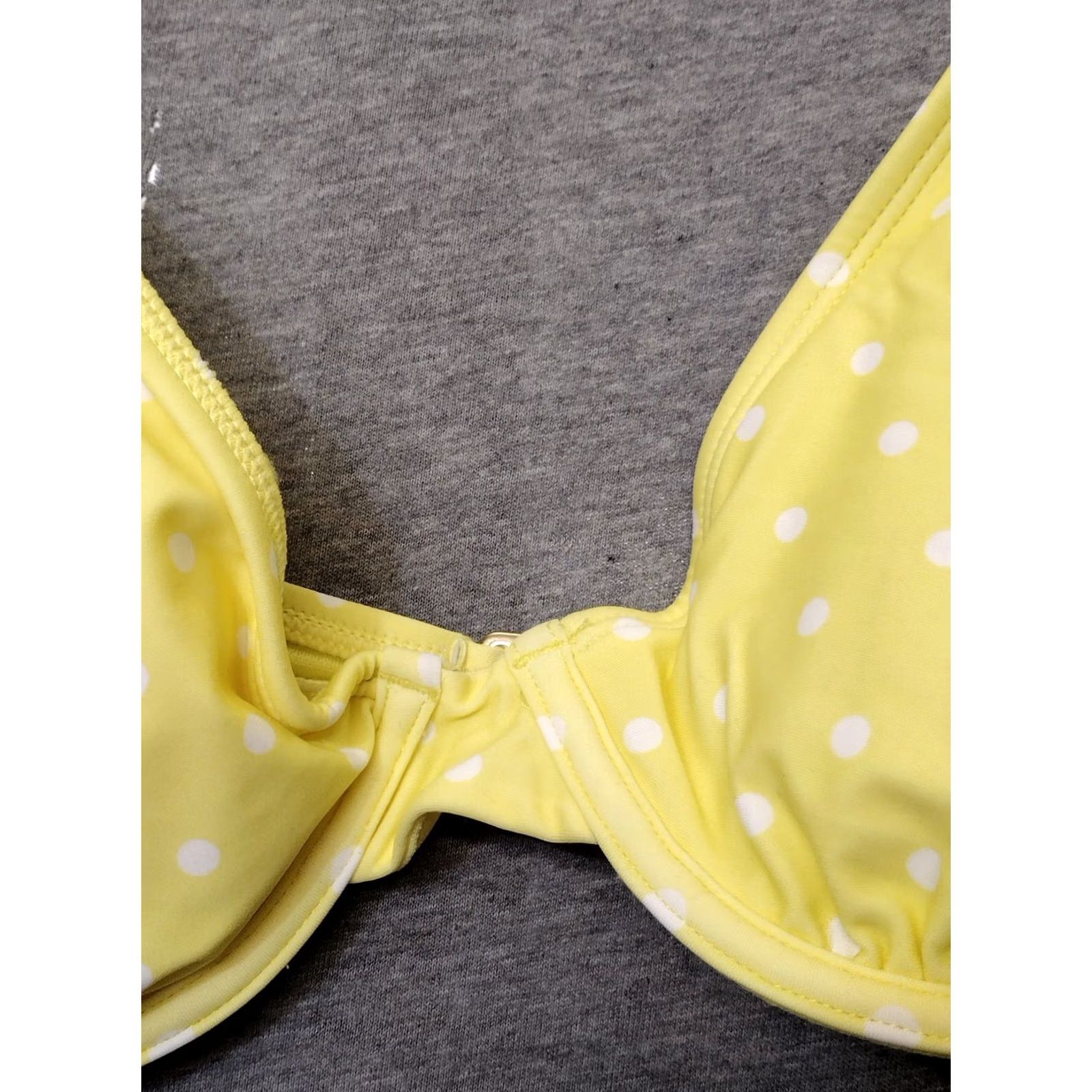 Vintage No Boundaries Yellow Wired Bra With White Polka Dots M Women Bra Sport Size ONE SIZE - 4 Thumbnail