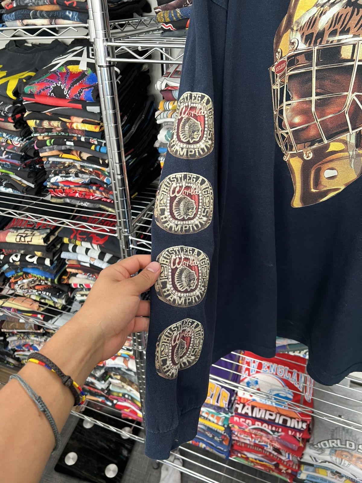 Hustle Gang 2003 Hustle Gang Hockey Mask Rings Blackhawks Tee Size US XXL / EU 58 / 5 - 5 Thumbnail