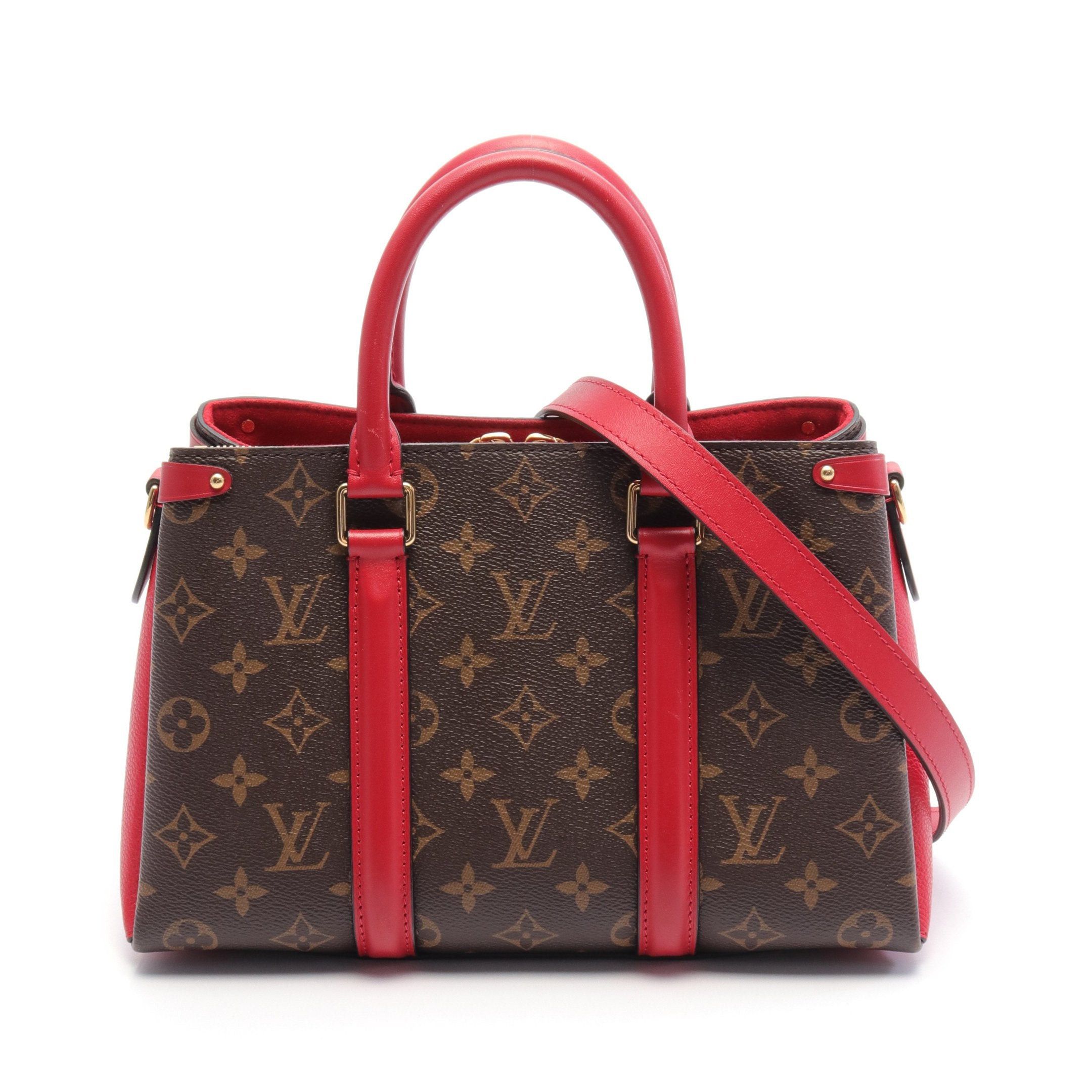 Louis Vuitton Louis Vuitton Soufflot Nv Bb Monogram Cerise Handbag Leather Brown Red Size ONE SIZE - 1 Thumbnail