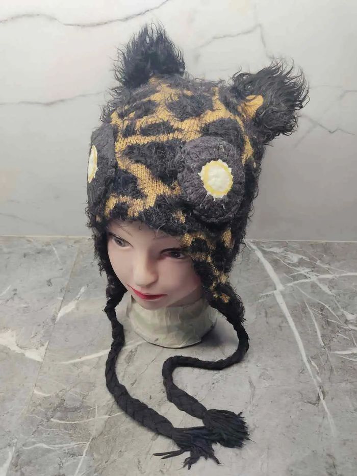 Japanese Brand × Rusty × Vintage Rusty Leopard Wool Style Beanie Size ONE SIZE - 1 Thumbnail