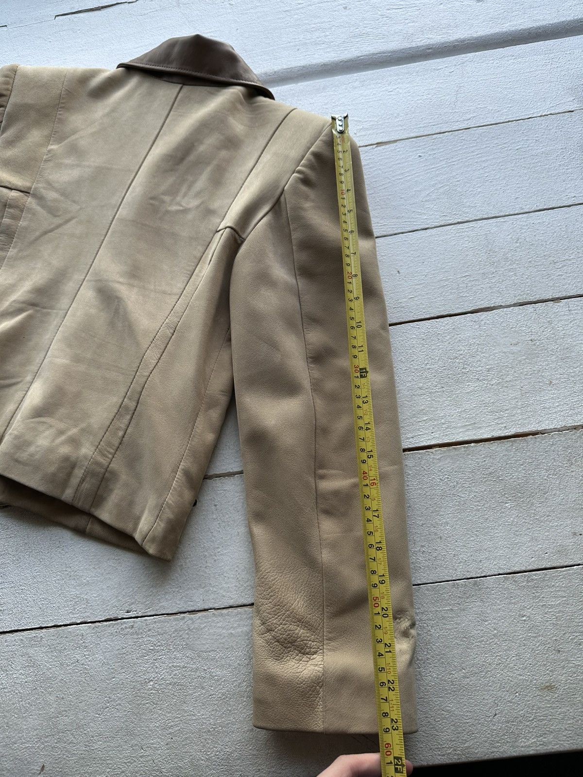 Other 🚨Y2K RICK OWENS TYPE DIRTY SLIM FIT ZIP LEATHER JACKET Size S / US 4 / IT 40 - 15 Thumbnail