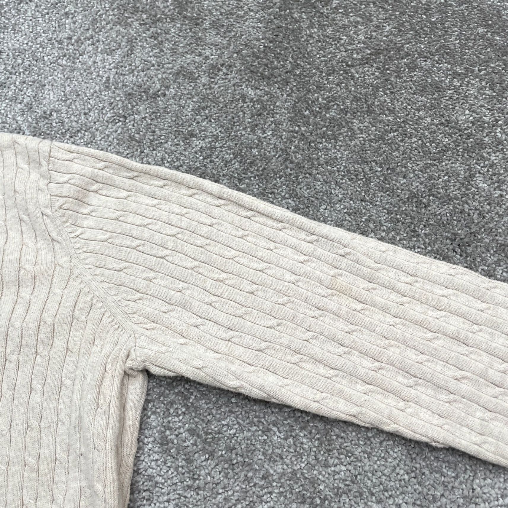 Vintage Kim Rogers Pullover Sweater Women's Large Beige Cable Knit V-Neck Casual Lightweight Size L / US 10 / IT 46 - 5 Thumbnail